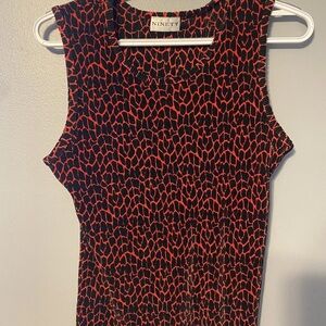 Ninety Black and Red Patterned Tank Top
